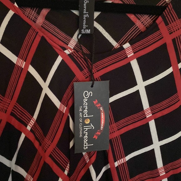 🆕SACRED THREADS: L/S Plaid Tunic/Dress- Sz S/M - Picture 3 of 7